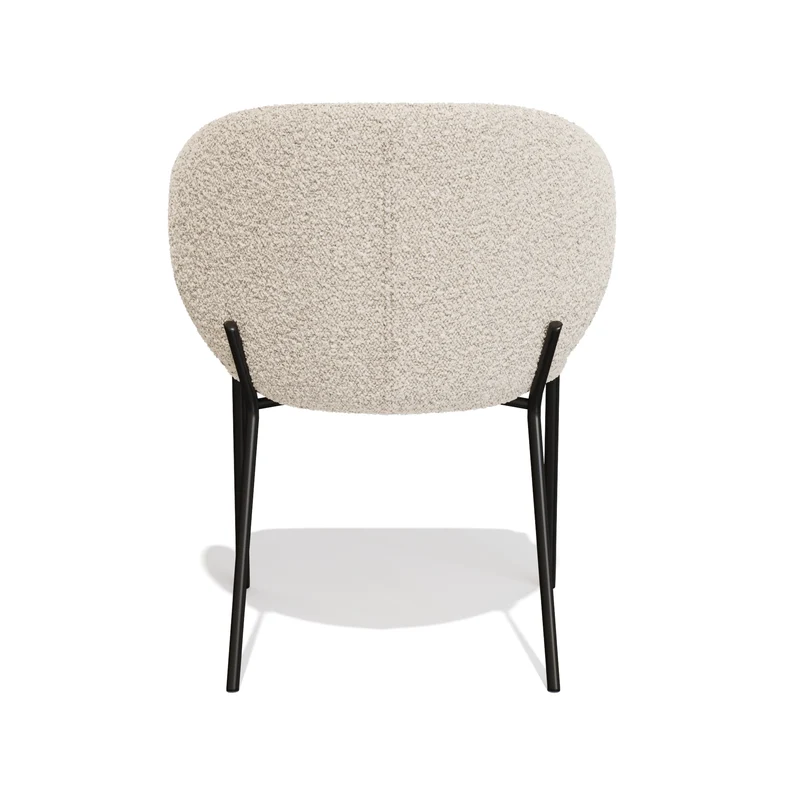 Lot de 2 Chaises Luca Bouclette Pieds Noirs