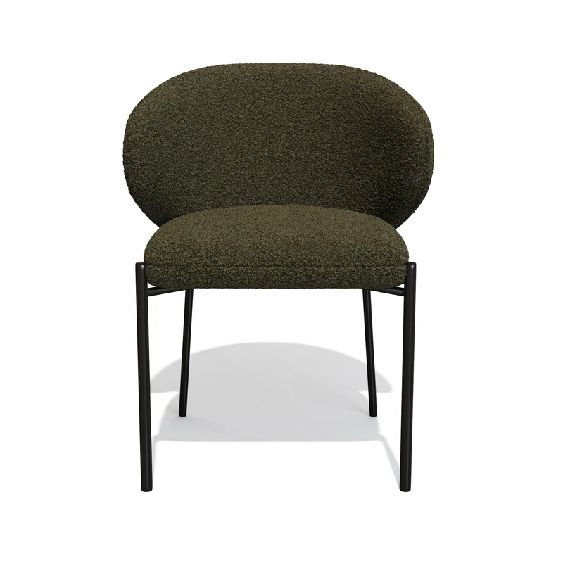 Lot de 2 Chaises Luca Bouclette Pieds Noirs