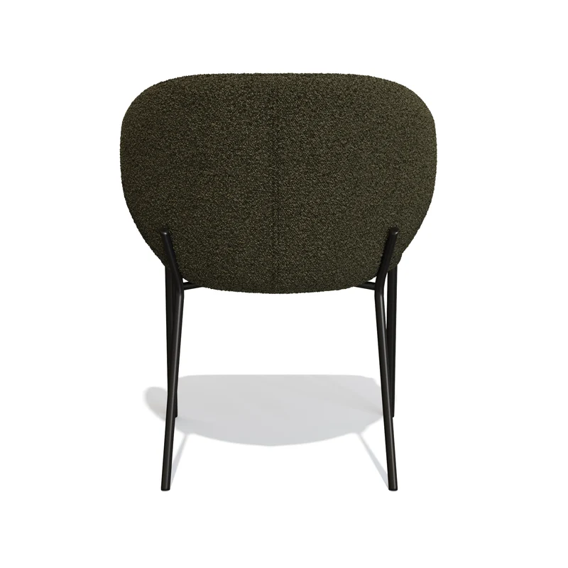 Lot de 2 Chaises Luca Bouclette Pieds Noirs