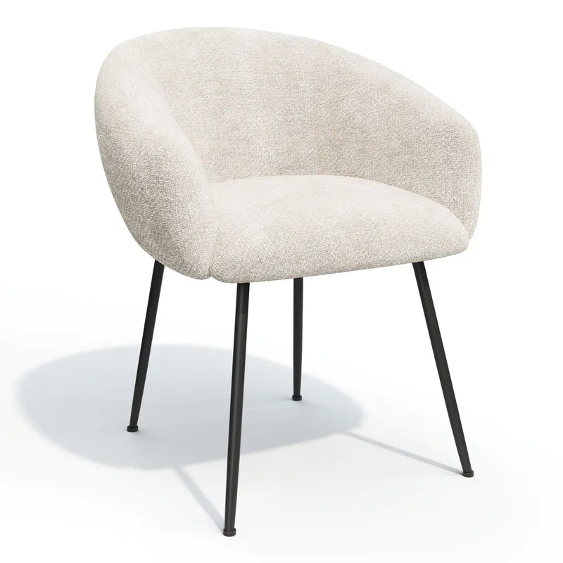 Lot de 2 petits fauteuils TESS velours tramé pieds noirs