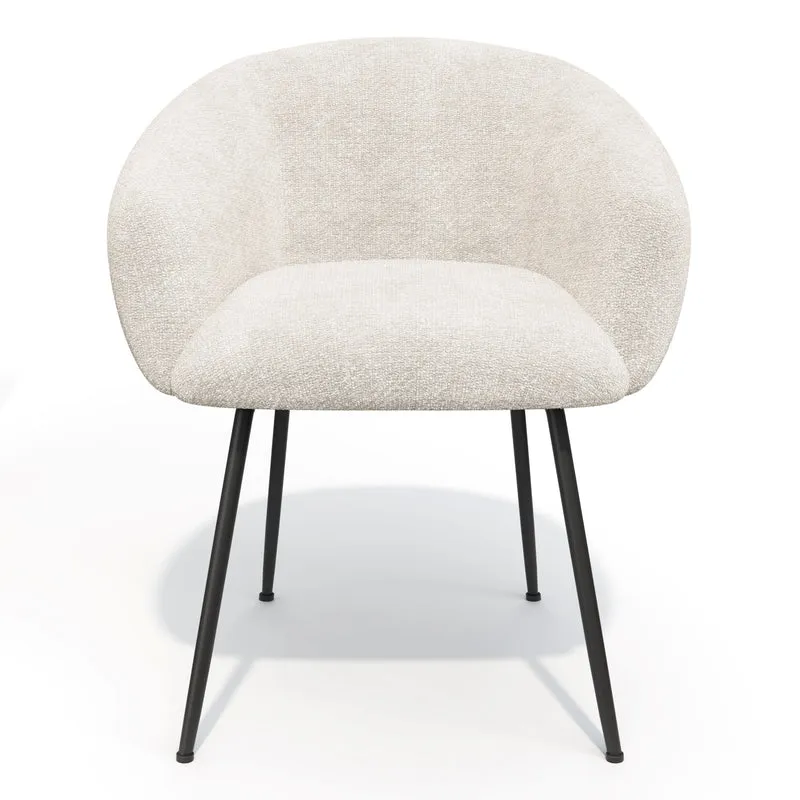 Lot de 2 petits fauteuils TESS velours tramé pieds noirs