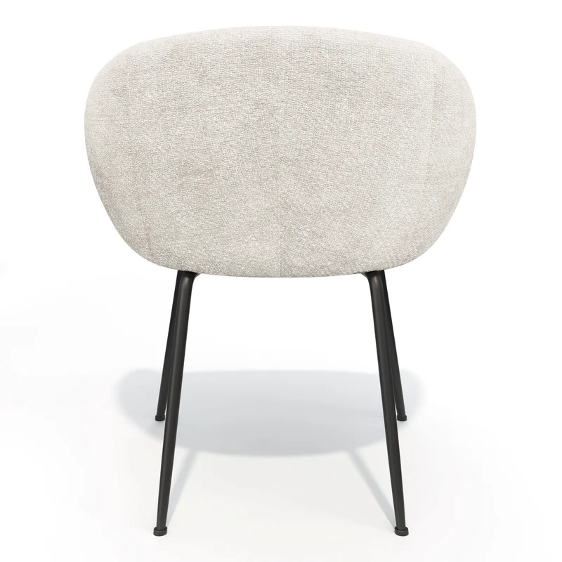 Lot de 2 petits fauteuils TESS velours tramé pieds noirs