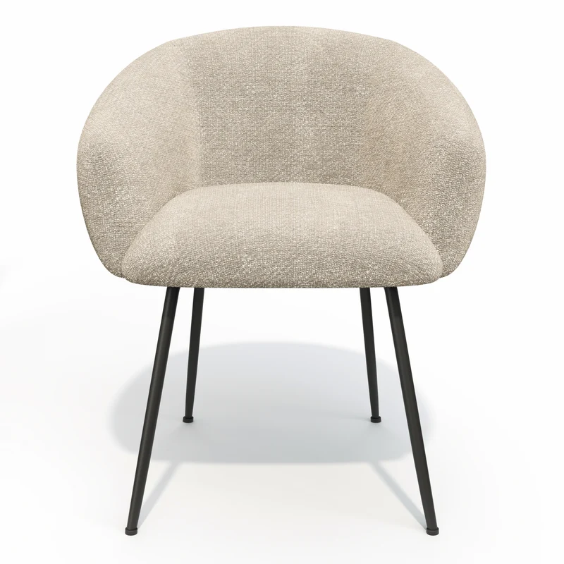 Lot de 2 petits fauteuils TESS velours tramé pieds noirs