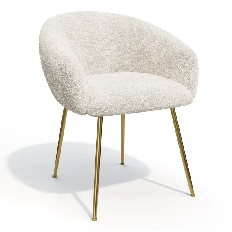 Lot de 2 petits fauteuils TESS velours tramé pieds dorés
