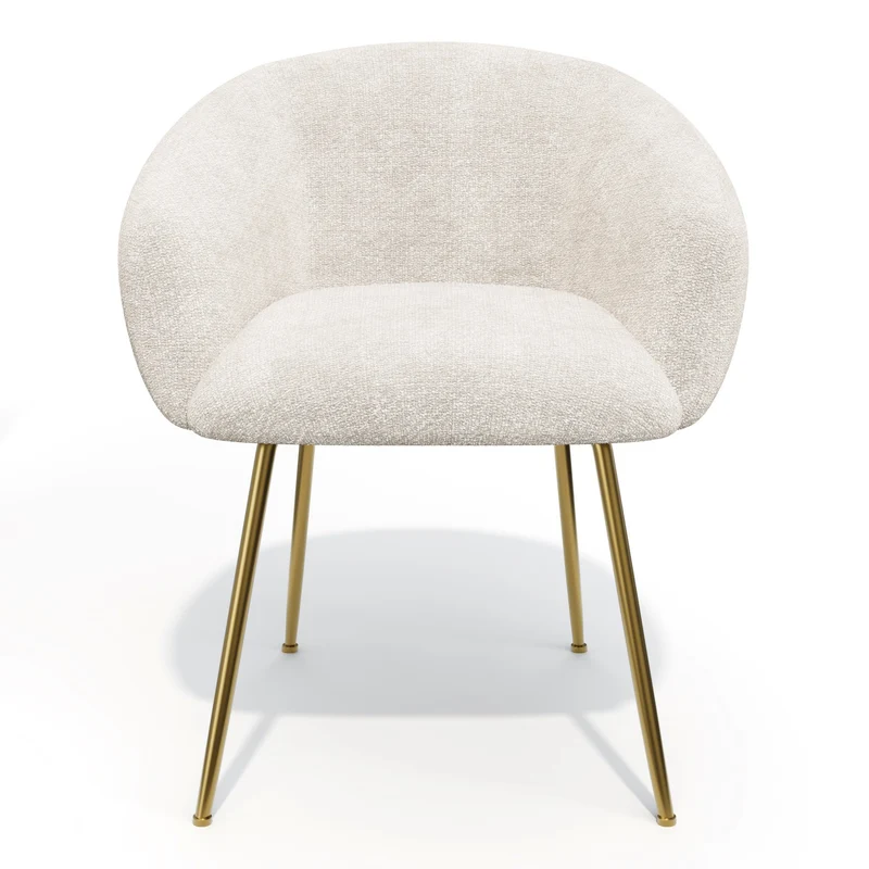 Lot de 2 petits fauteuils TESS velours tramé pieds dorés