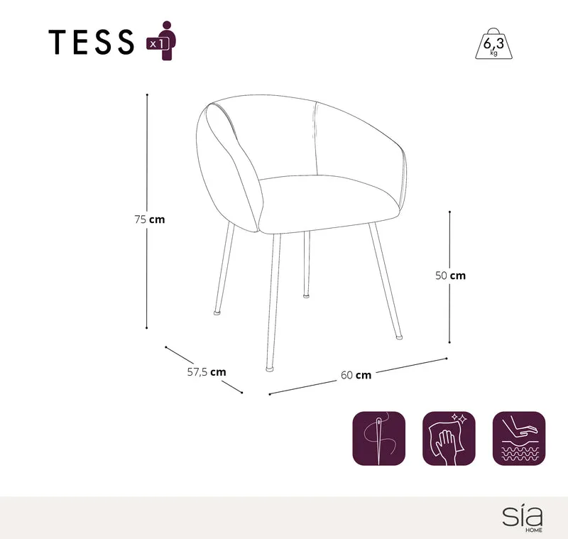 Lot de 2 petits fauteuils TESS velours tramé pieds dorés