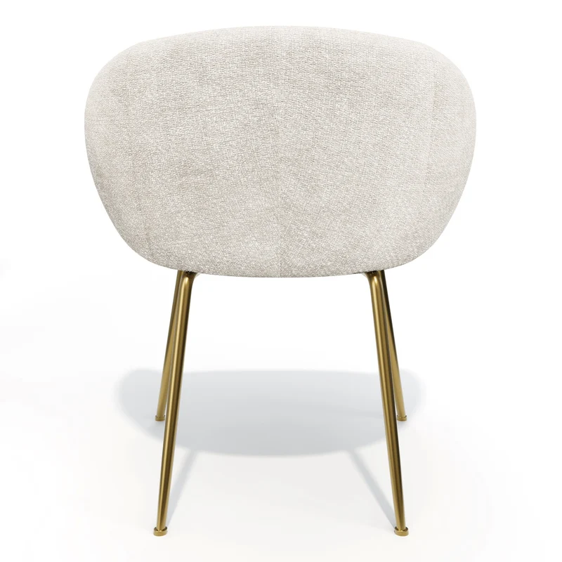 Lot de 2 petits fauteuils TESS velours tramé pieds dorés