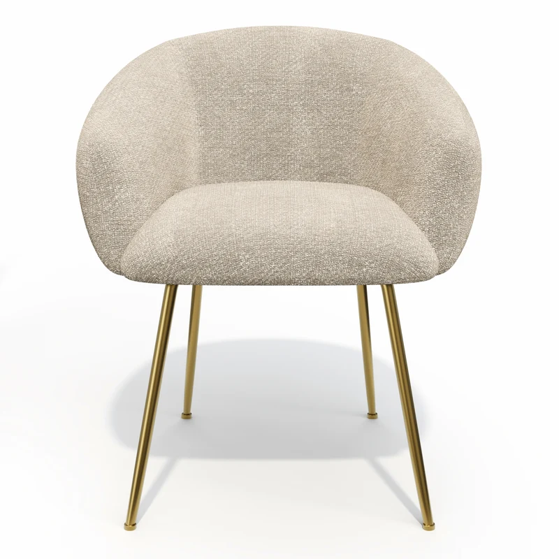 Lot de 2 petits fauteuils TESS velours tramé pieds dorés