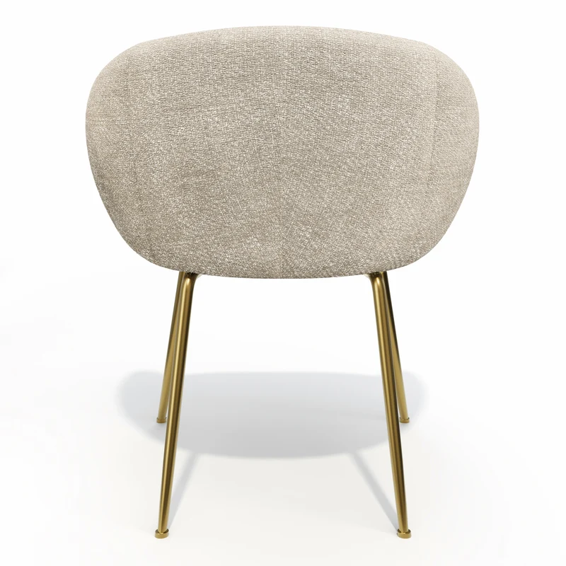 Lot de 2 petits fauteuils TESS velours tramé pieds dorés
