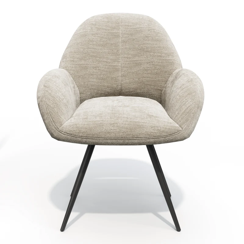 Lot de 2 petits fauteuils rotatifs MAGDA velours pieds noirs