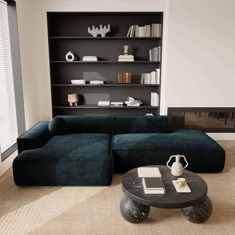 Canapé angle gauche 260cm ANIA Velours