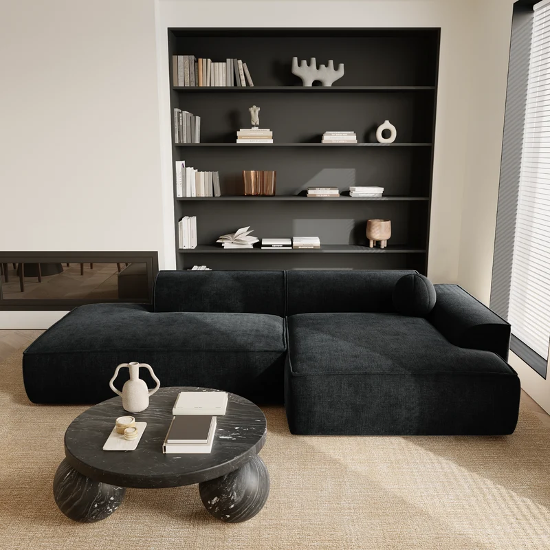 Canapé angle droit 260cm ANIA Velours