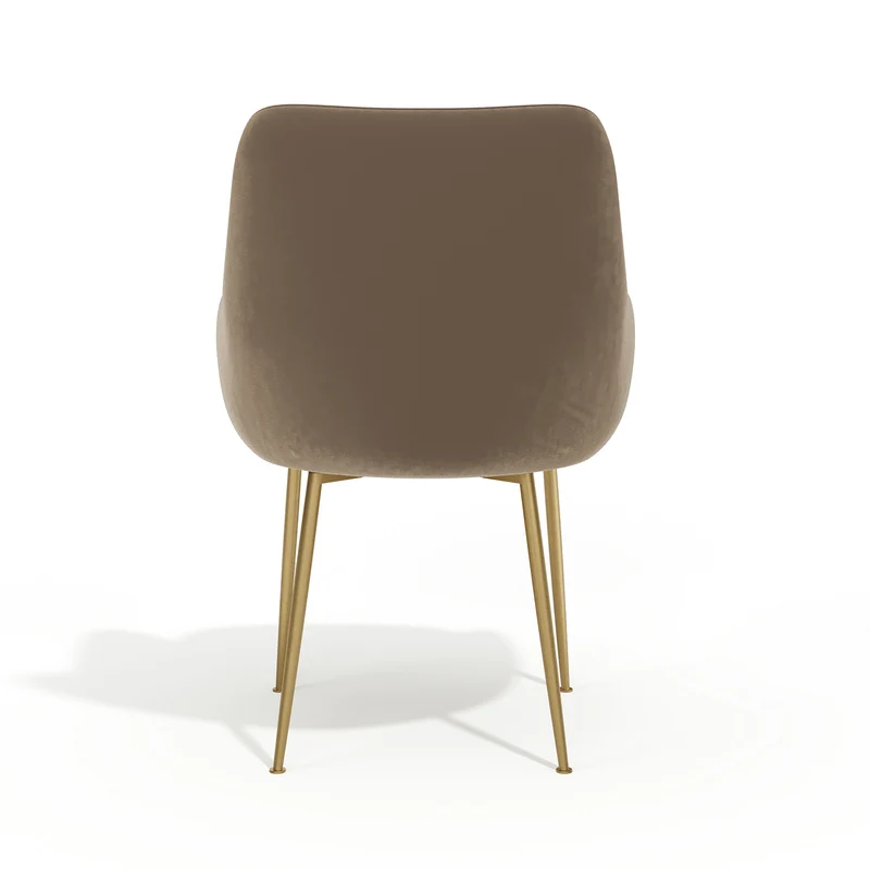Lot de 2 Petits Fauteuils RAKEL Velours Pieds Dorés brossés