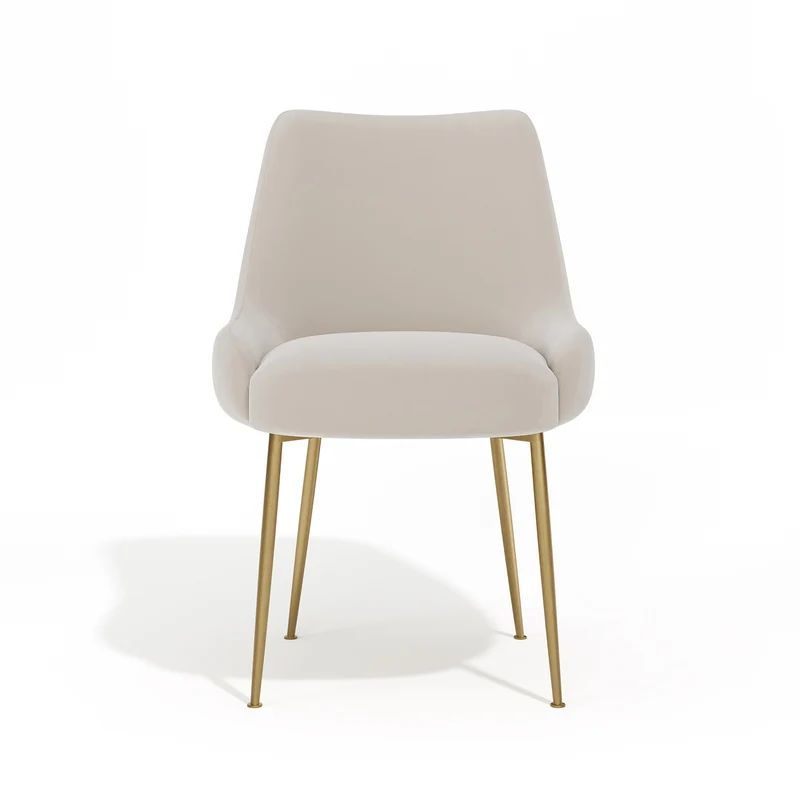 Lot de 2 Chaises RAKEL Velours Pieds Dorés brossés