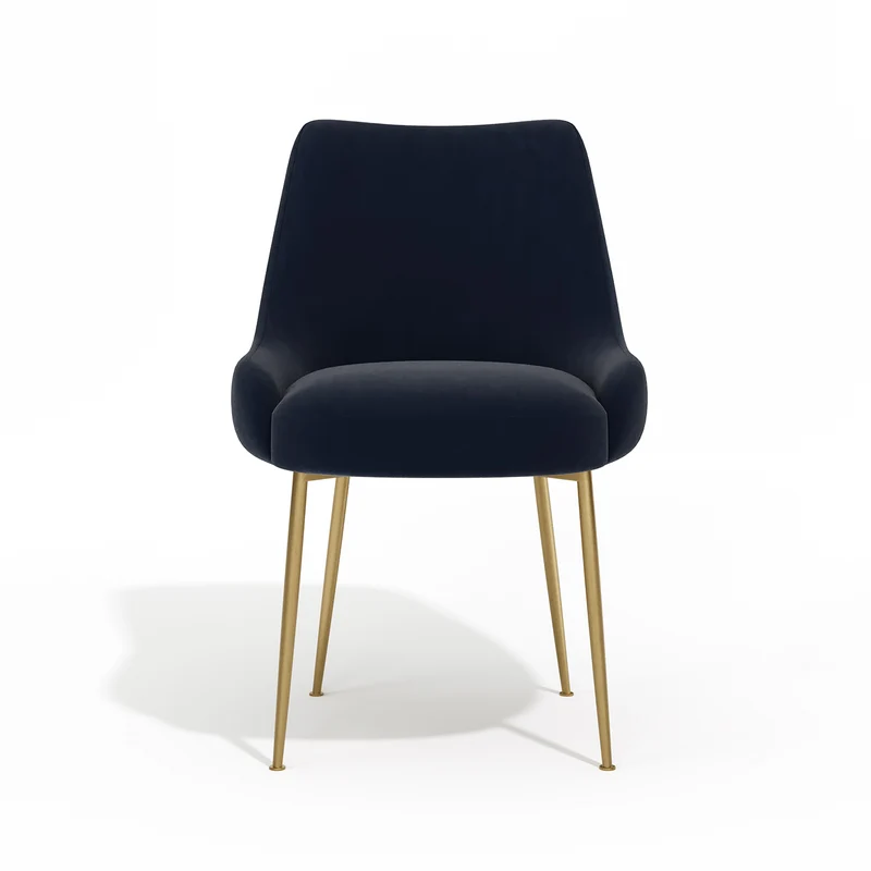 Lot de 2 Chaises RAKEL Velours Pieds Dorés brossés