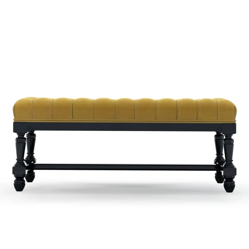 Ecouen Banc capitonné patine Ebène Petit Modèle