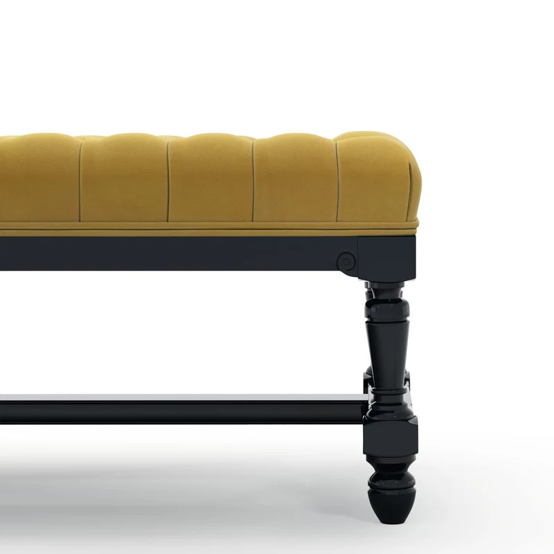 Ecouen Banc capitonné patine Ebène Petit Modèle