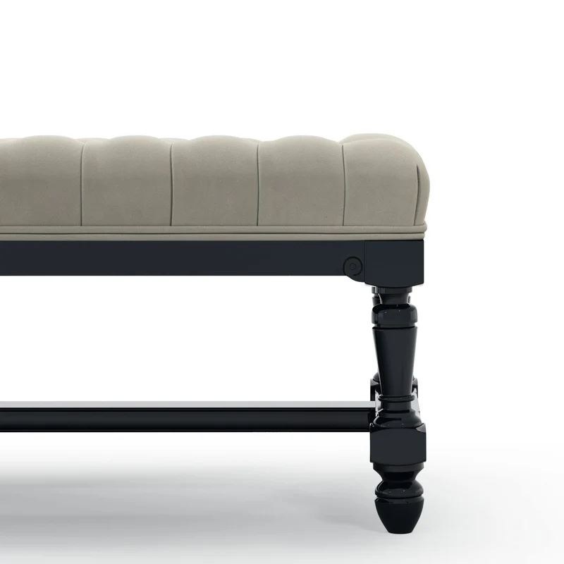 Ecouen Banc capitonné patine Ebène Petit Modèle