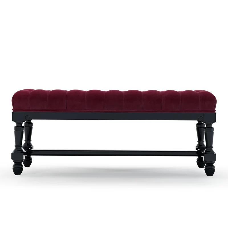 Ecouen Banc capitonné patine Ebène Petit Modèle