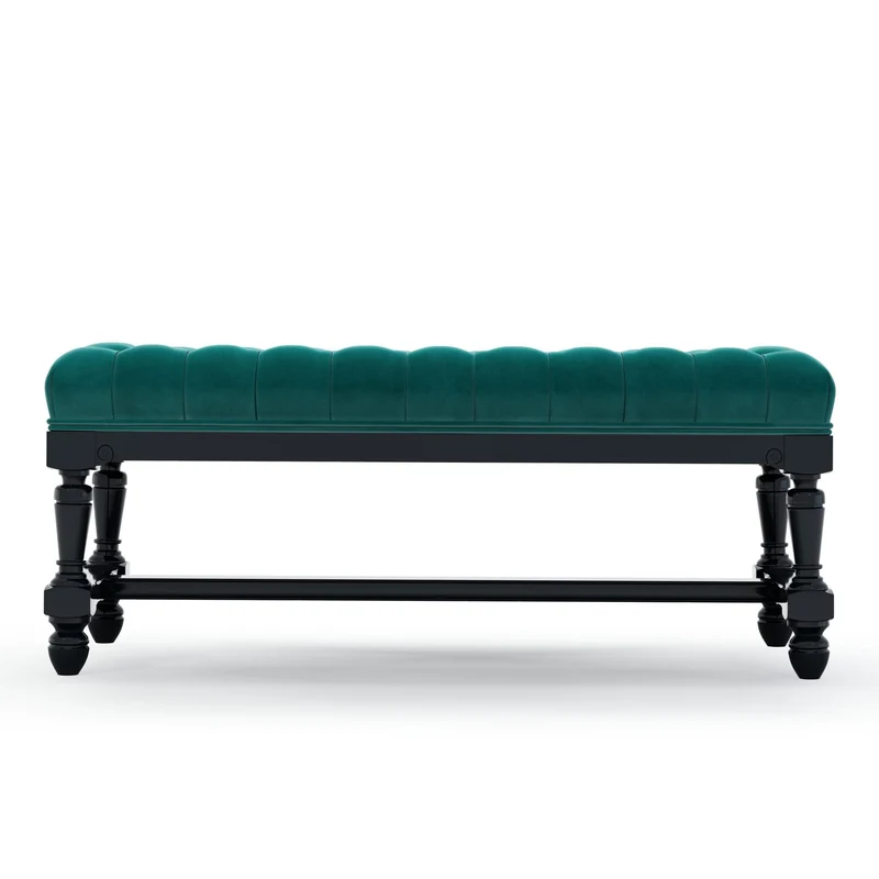 Ecouen Banc capitonné patine Ebène Petit Modèle