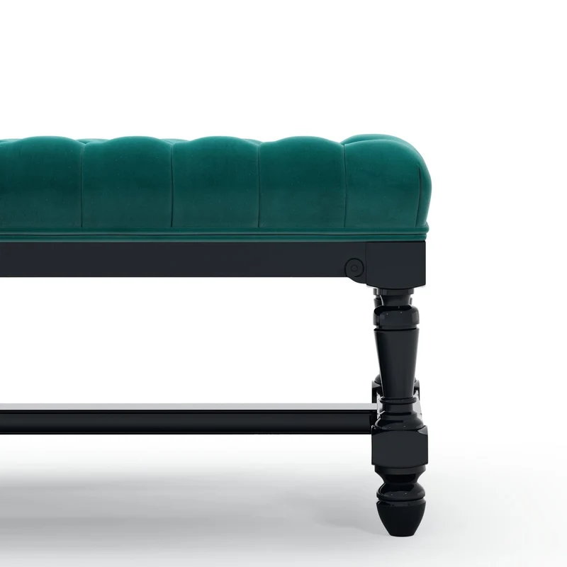 Ecouen Banc capitonné patine Ebène Petit Modèle