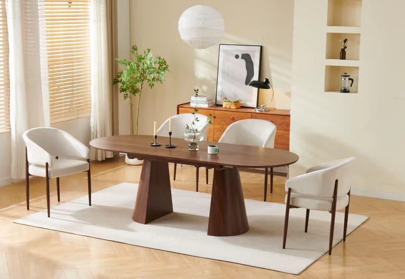 Table à manger - Extensible - Effet noyer – Elina