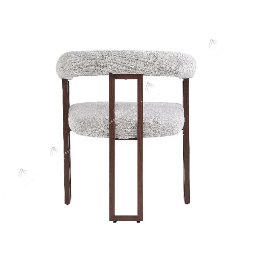 Chaises salle à manger en tweed crème – Pieds effet bois noyer – Lots de 2/4/6 – Naia