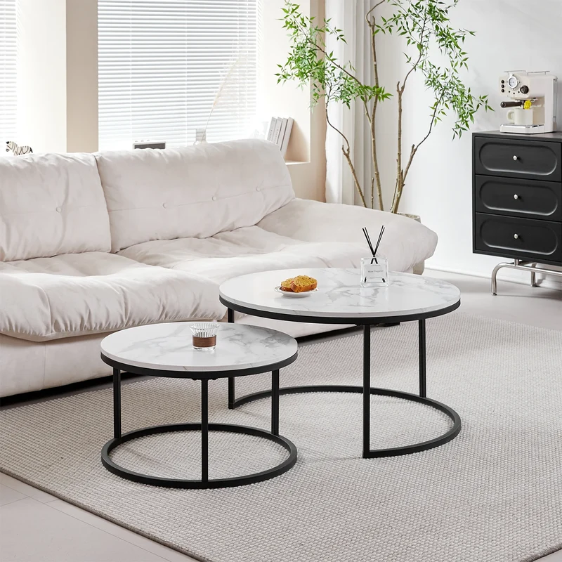 Table basse Marianne — marbre, design contemporain, ronde