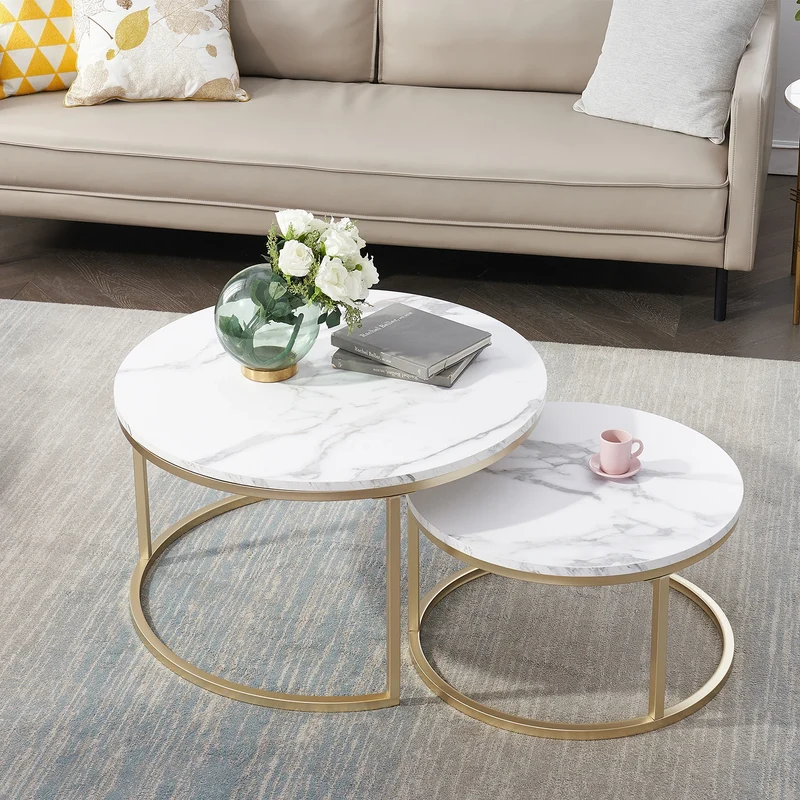 Table basse Marianne — marbre, design contemporain, ronde