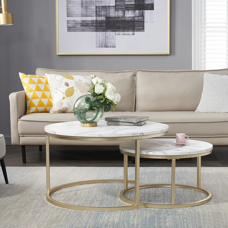 Table basse Marianne — marbre, design contemporain, ronde