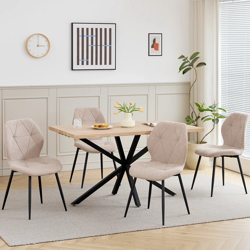 Table de salle à manger Madeleine — métal, design contemporain, rectangulaire