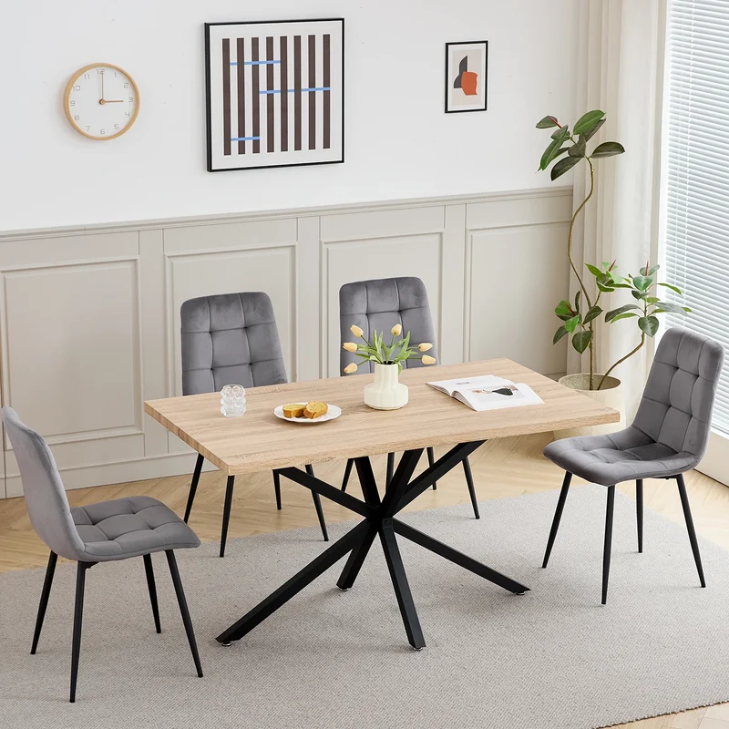 Table de salle à manger Madeleine — métal, design contemporain, rectangulaire