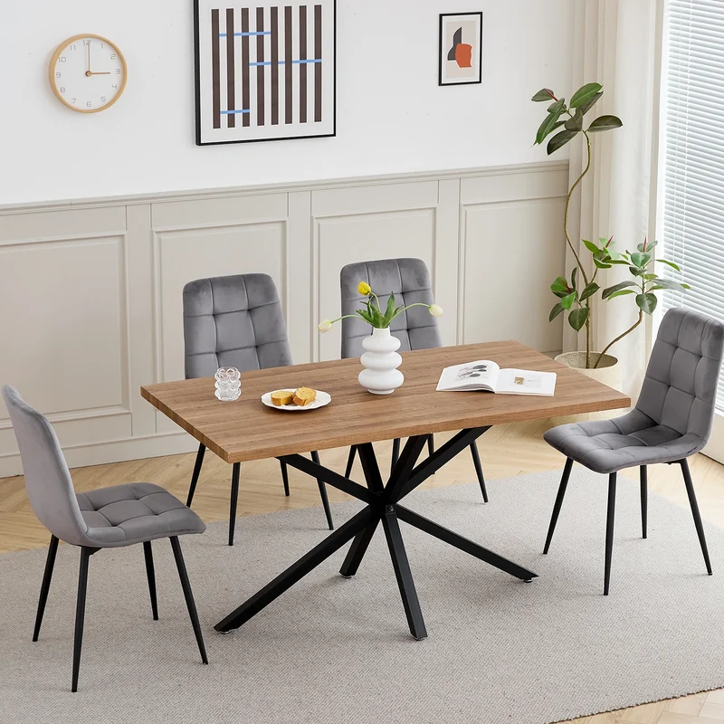 Table de salle à manger Madeleine — métal, design contemporain, rectangulaire