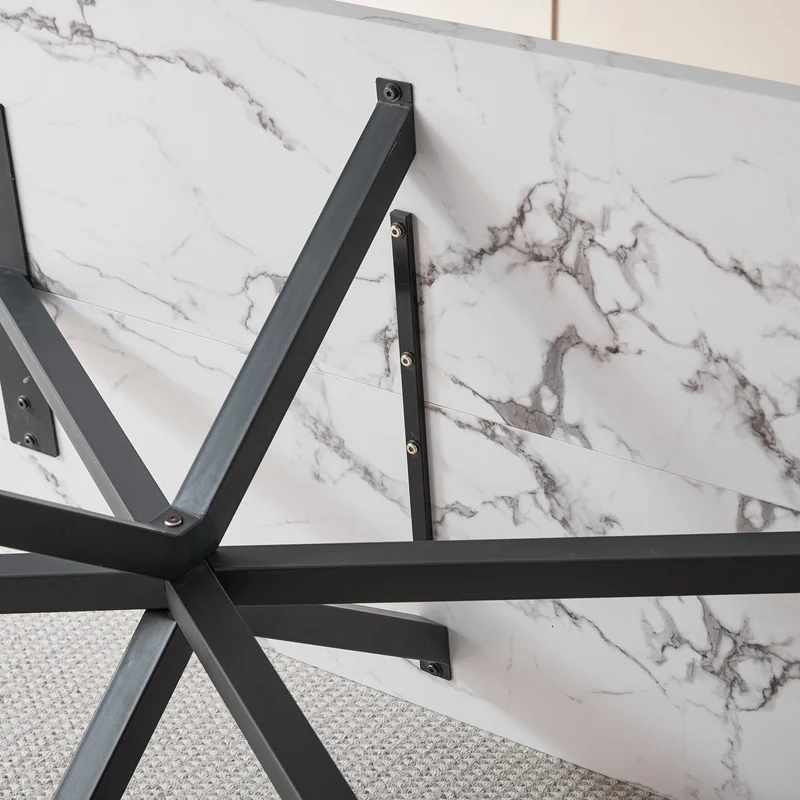 Table de salle à manger Madeleine — métal, design contemporain, rectangulaire