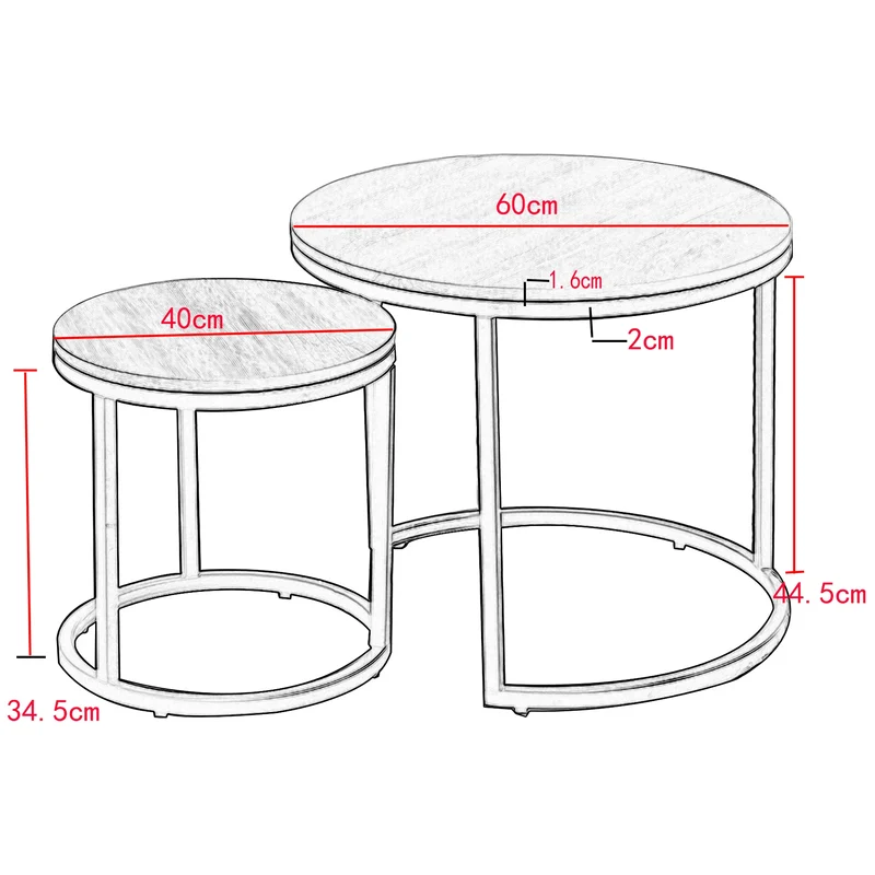 Table basse Luc — finition blanche, bois, marbre, métal