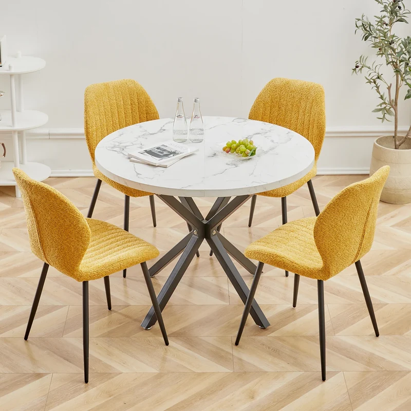 Table de salle à manger Julien — marbre, design contemporain, ronde