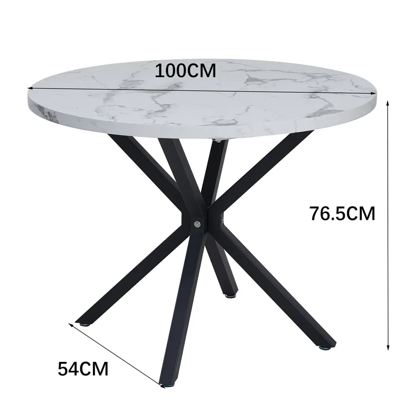 Table de salle à manger Julien — marbre, design contemporain, ronde