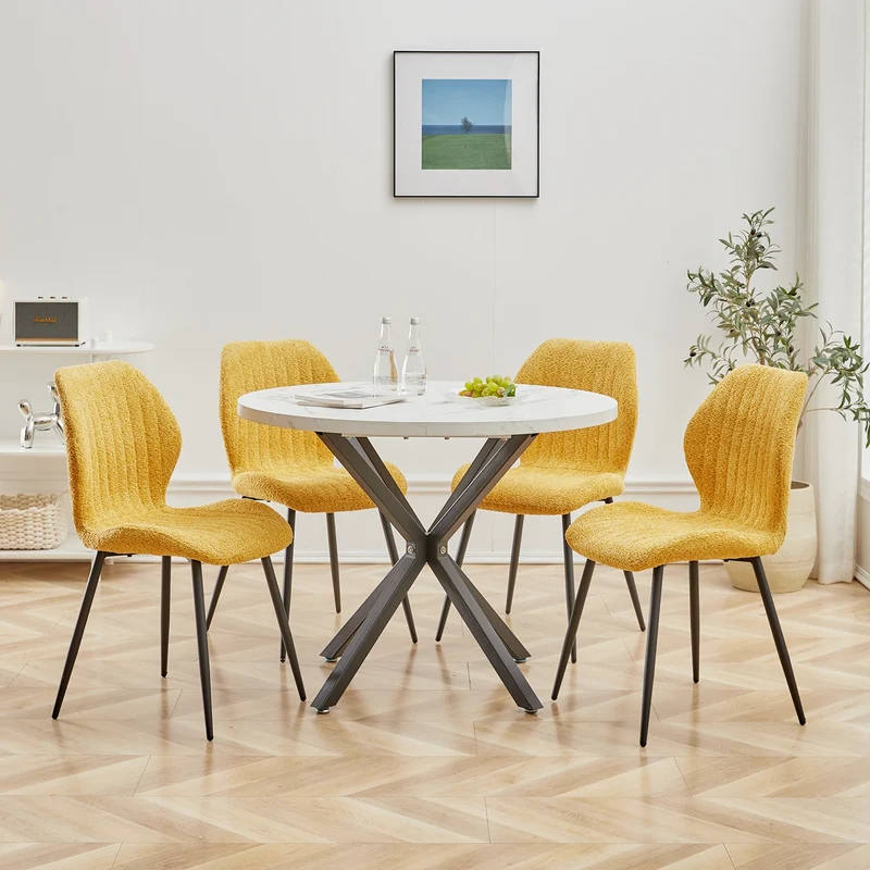 Table de salle à manger Julien — marbre, design contemporain, ronde