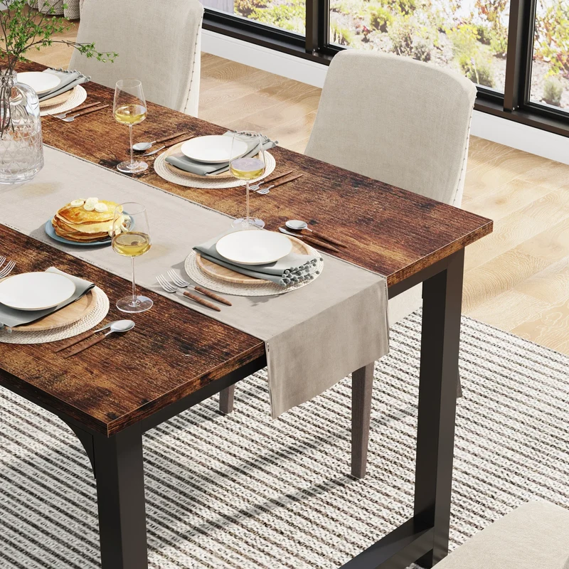 Table de salle à manger Gabriel — style industriel, rectangulaire