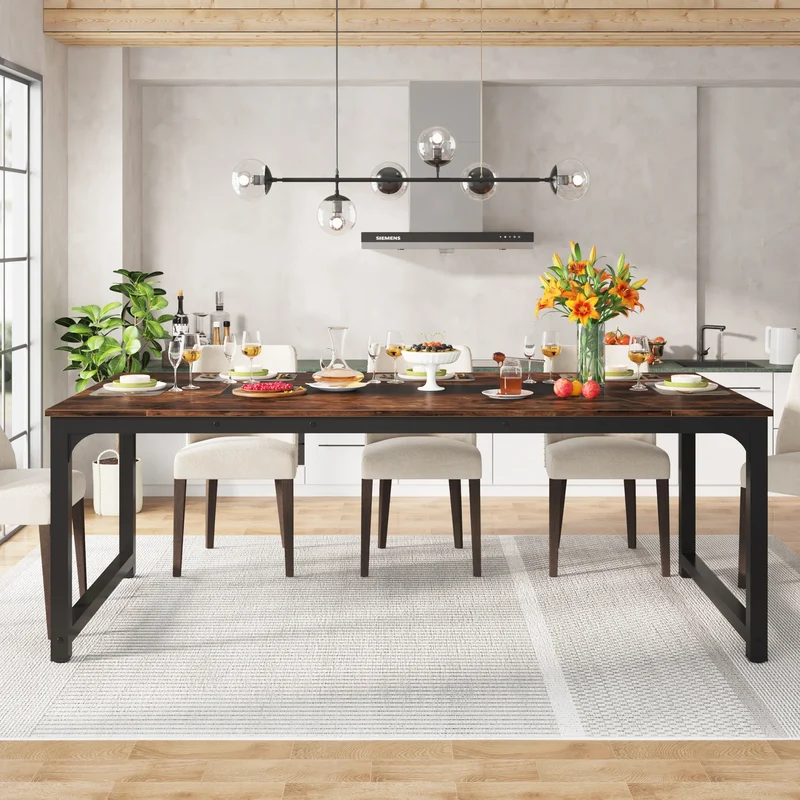 Table de salle à manger Gabriel — style industriel, rectangulaire