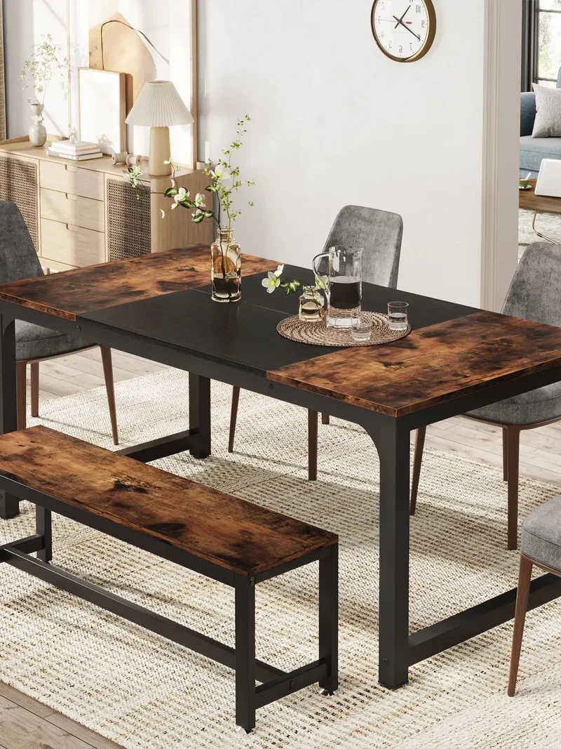 Table de salle à manger Gabriel — style industriel, rectangulaire