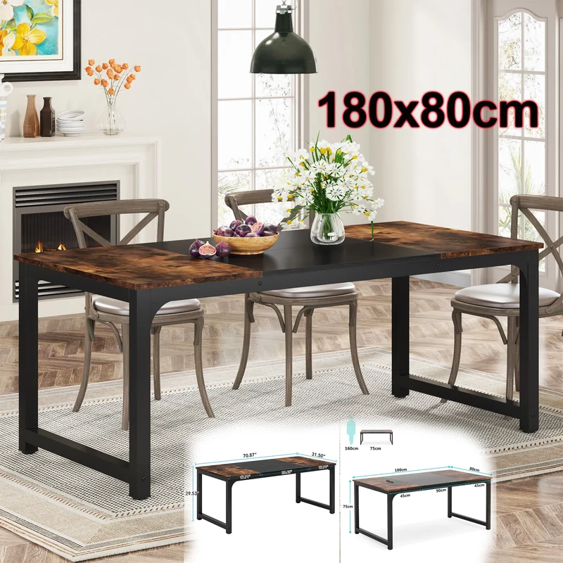 Table de salle à manger Gabriel — style industriel, rectangulaire