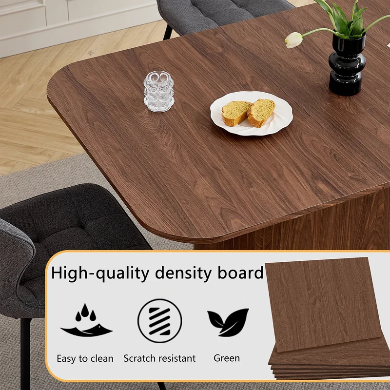 Table de salle à manger Fabien — bois massif, rectangulaire