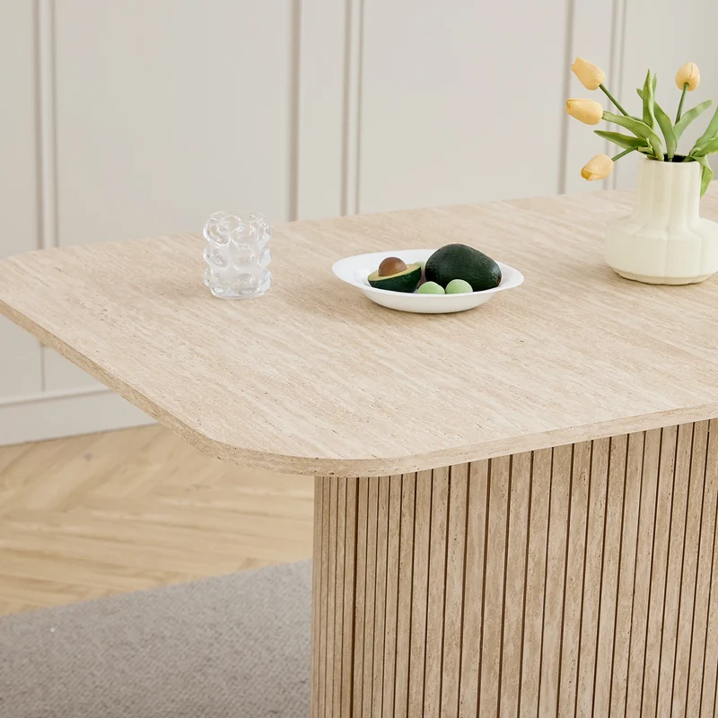 Table de salle à manger Fabien — bois massif, rectangulaire