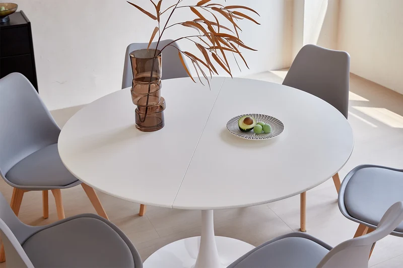 Table basse Éléna — finition noir, ronde, lot de 6