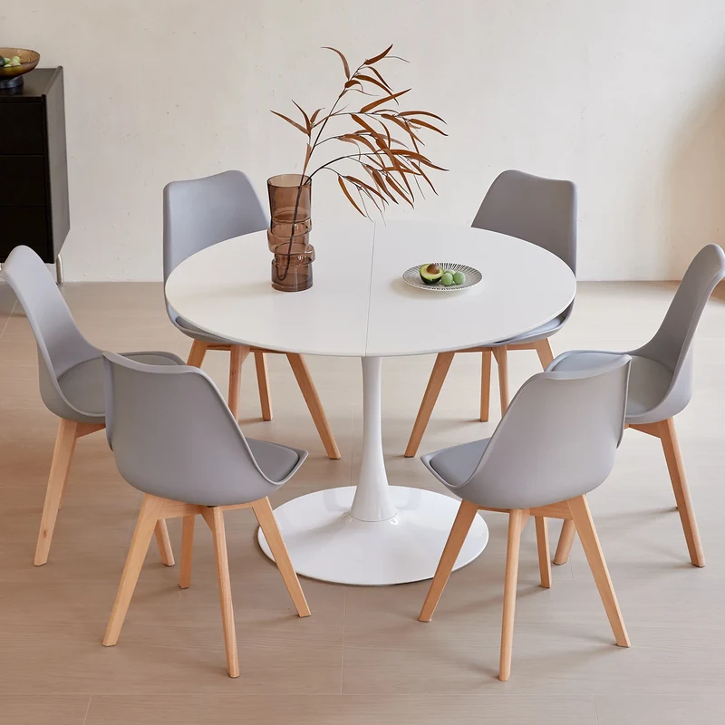 Table basse Éléna — finition noir, ronde, lot de 6