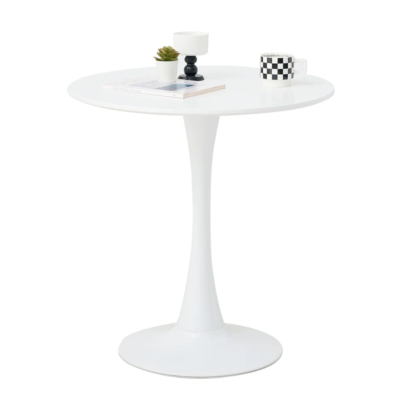 Table de salle à manger Claude — finition blanche, design contemporain, ronde