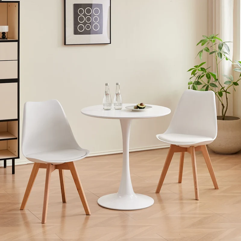 Table de salle à manger Claude — finition blanche, design contemporain, ronde