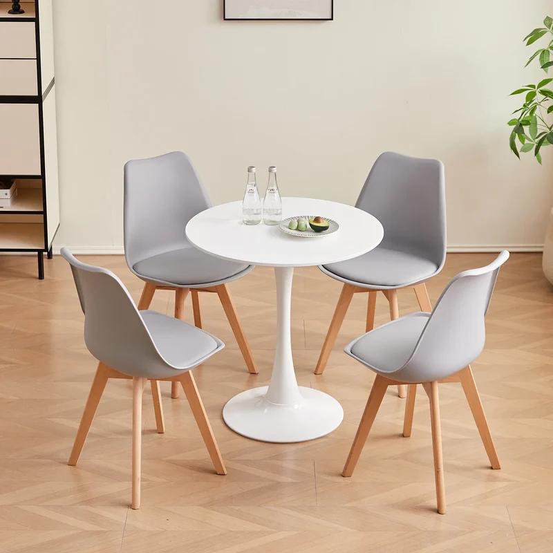 Table de salle à manger Claude — finition blanche, design contemporain, ronde