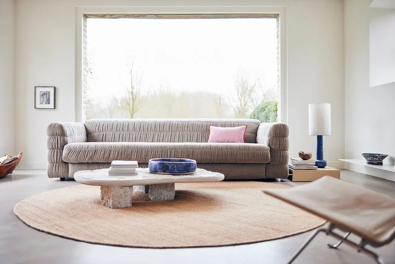 Tapis rond en chanvre